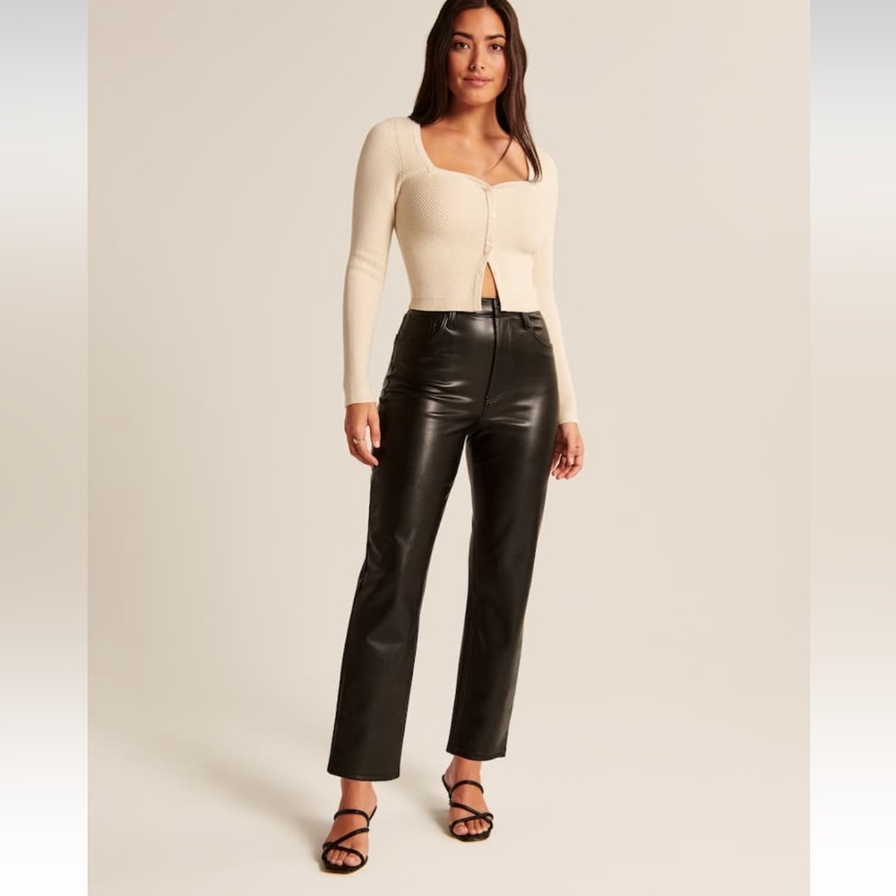ABERCROMBIE Curve Love Faux Leather Ankle Pants